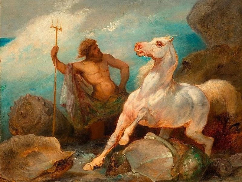 1800-Edouard Alexandre Odier - Nettuno crea il cavallo